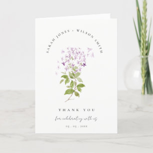 Carte De Remerciements Lilac Floral Wreath Cottage Jardin Mariage