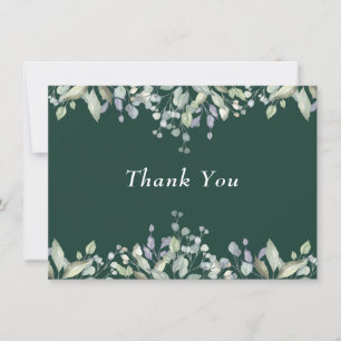 Carte De Remerciements Lilas Floral Verdure Vert Emeraude