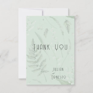 Carte De Remerciements Lily de Vallée avec des fougères Vert doux pers