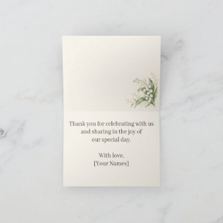 Carte De Remerciements Lily of the Valley Thank You Card