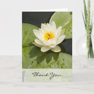 Carte De Remerciements Lily Pads et White Lotus Flower