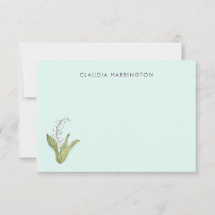 Carte De Remerciements Lily-valley dessinée à la main Fleur sauvage print