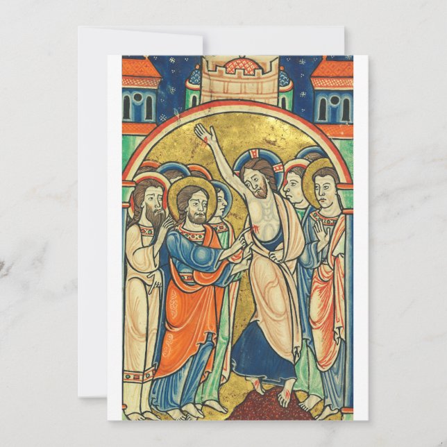 Carte De Remerciements L'incrédulité de saint Thomas du Psautier  (Devant)
