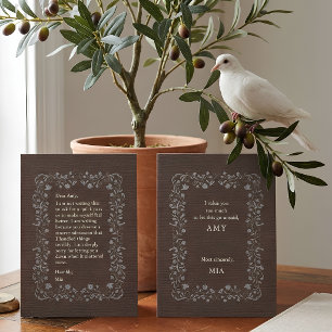 Carte De Remerciements Linge Héritage & Argent Brodé-look Excuse