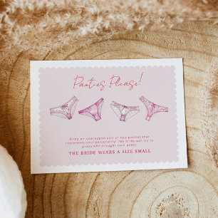 Carte De Remerciements Lingerie Douche Bachelorette Panty Card