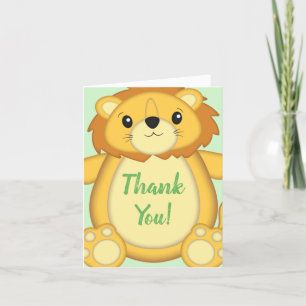 Carte De Remerciements Lion Baby shower Safari