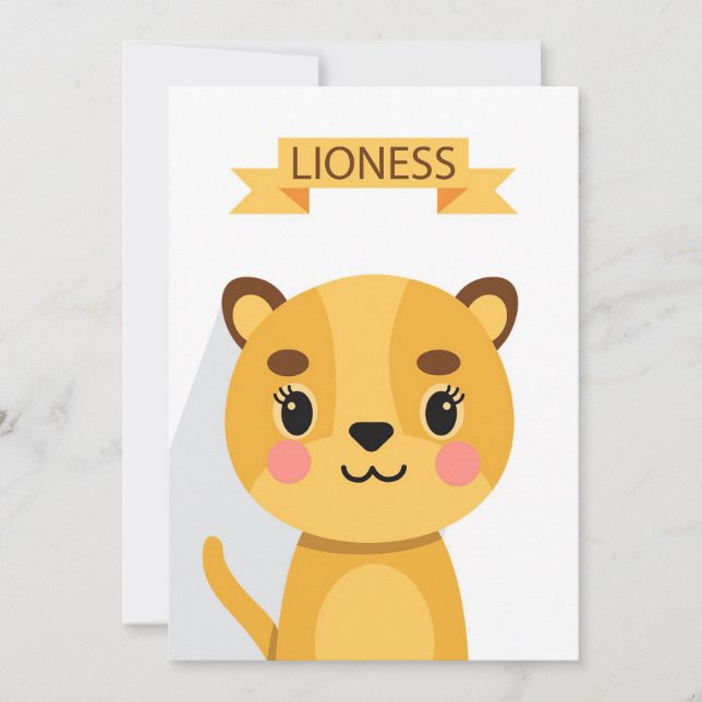 Carte De Remerciements Lion Cute Lioness (Devant)