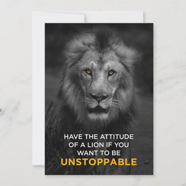 Carte De Remerciements Lion Motivational Unstoppapy (Devant)