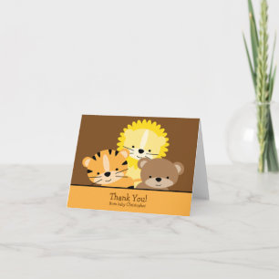 Carte De Remerciements Lion, Tiger & Bear Thank You Note Card