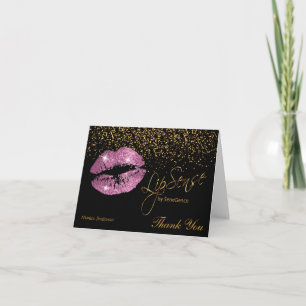 Carte De Remerciements Lipsense vierge si rose Parties scintillant lèvres