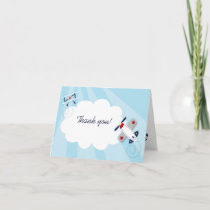Carte De Remerciements Little Aviator Boy Thank you Note Card size