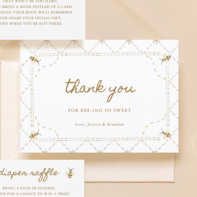 Carte De Remerciements Little Bee Baby shower (Créateur téléchargé)