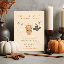 Carte De Remerciements Little Boo Baby Shower Halloween Personnalisé
