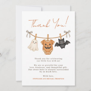 Carte De Remerciements Little Boo Baby Shower Halloween Personnalisé