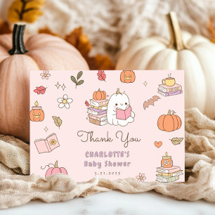 Carte De Remerciements Little Boo est dû Baby shower rose mignon