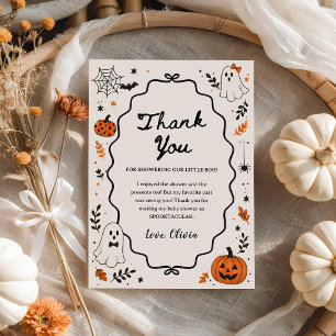 Carte De Remerciements Little Boo Halloween Fantôme Baby Shower