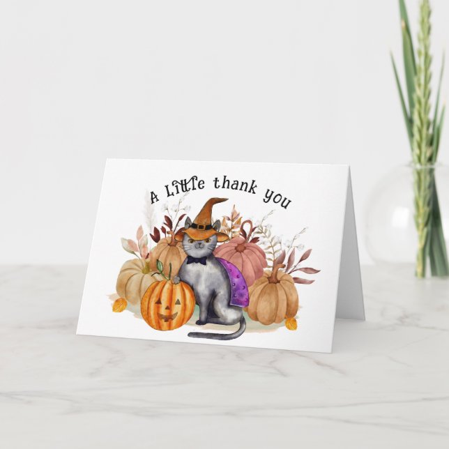 Carte De Remerciements Little Boo Poem Chat en sorcier Baby shower Casque (Devant)