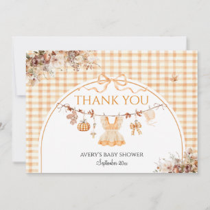 Carte De Remerciements Little Citrouille Floral Bow Fall Baby shower Book