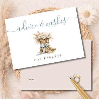 Carte De Remerciements Little Cowboy Baby Shower Advice Wishes Parents