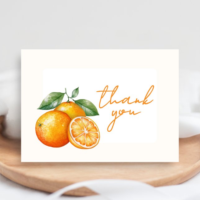 Carte De Remerciements Little Cutie Orange Baby Shower Thank You Card (Little Cutie Baby Shower Thank you Card)