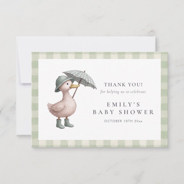 Carte De Remerciements Little Duckling Baby Shower Thank You Card (Devant)