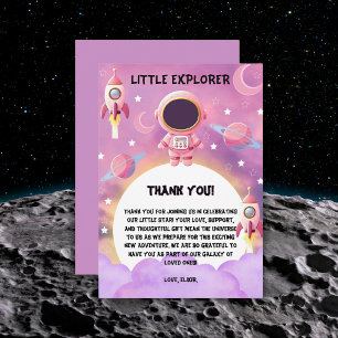 Carte De Remerciements Little Explorer Modern Purple Baby shower