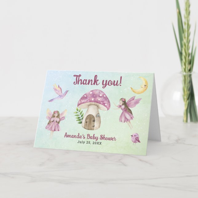 Carte De Remerciements Little Fairy Baby Shower Thank you for coming  (Devant)