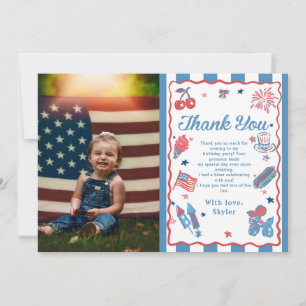 Carte De Remerciements Little Firecracker 4 juillet Anniversaire