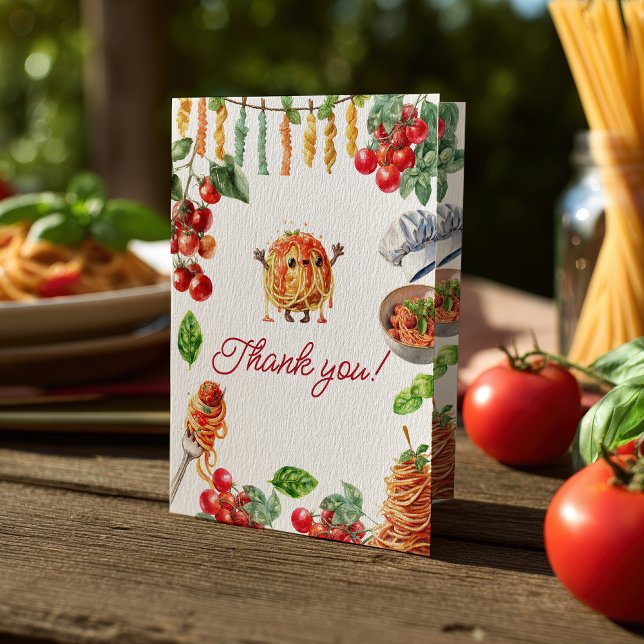 Carte De Remerciements Little Meatball Italian Pasta Baby Shower (Little Meatball Italian Pasta Baby Shower Thank You Card)