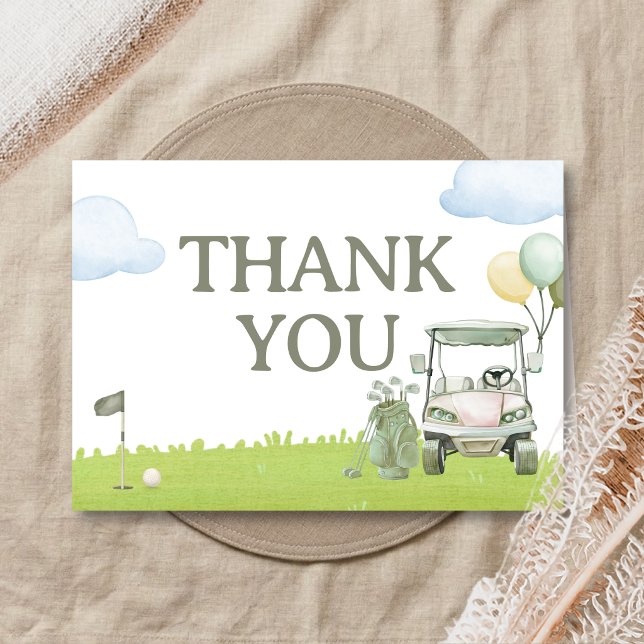 Carte De Remerciements Little Putter Golf Baby Shower (Golf Little Putter Baby Shower Thank You Card)