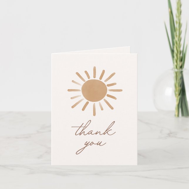 Carte De Remerciements Little Ray of Sunshine Boho Baby shower (Devant)