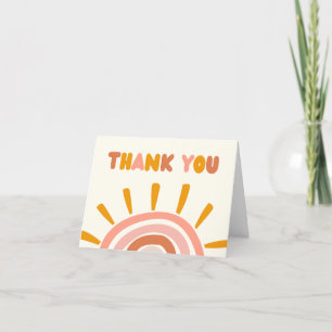 Carte De Remerciements Little Ray of Sunshine Boho Baby shower solaire