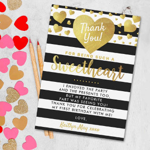 Carte De Remerciements Little Sweetheart Saint-Valentin N'importe quel âg