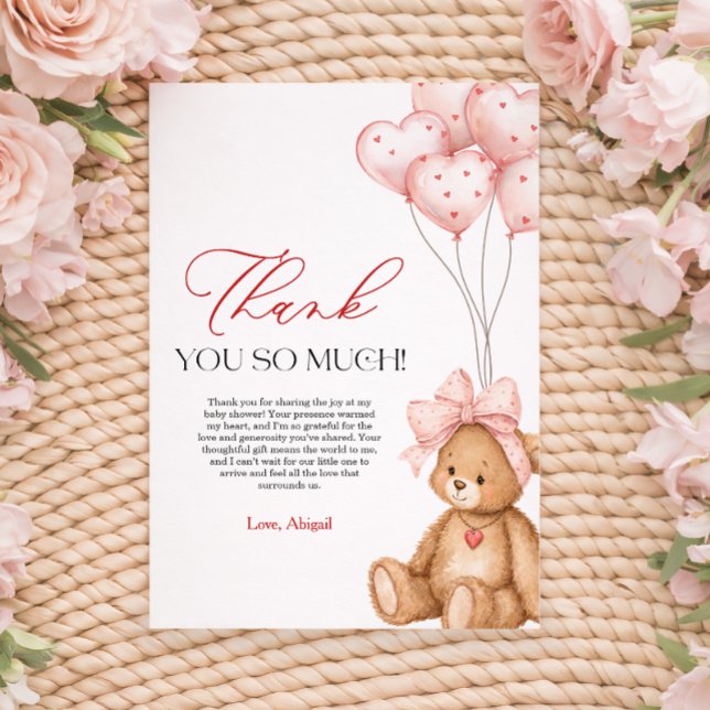 Carte De Remerciements Little Sweetheart Valentine Baby Shower (Little Sweetheart Valentine Baby Shower Thank You Card)