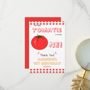 Carte De Remerciements Little Tomatie Fait Son Premier Anniversaire Cute