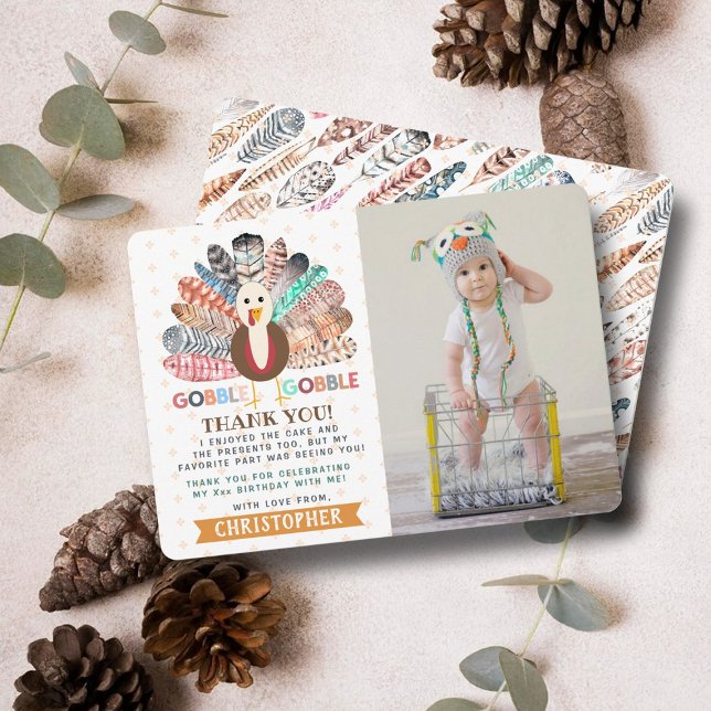 Carte De Remerciements Little Turkey Thanksgiving Quel que soit l'âge Ann (Créateur téléchargé)