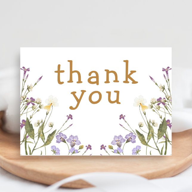 Carte De Remerciements Little Wildflower Baby Shower (Wildflower Baby Shower Thank You Card)