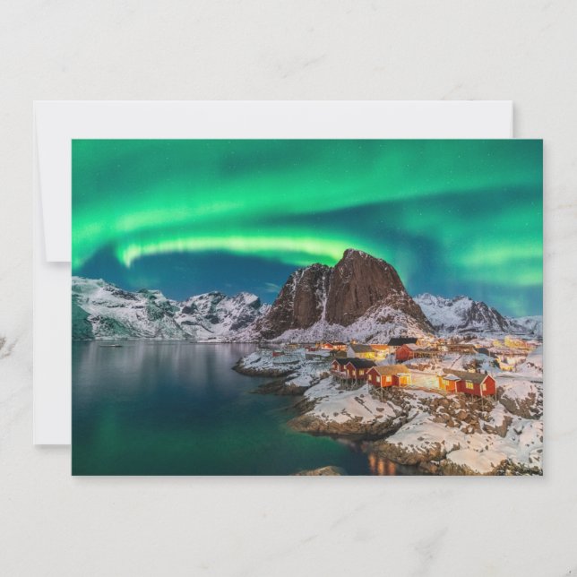Carte De Remerciements Littoral | Îles Lofoten, Hamnoy, Norvège (Devant)