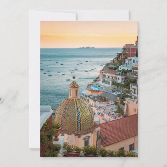 Carte De Remerciements Littoral | Positano, Côte Amalfitaine, Italie (Devant)