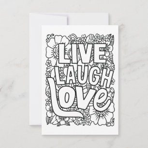 Carte De Remerciements Live Laugh Love Color Your own Note Card