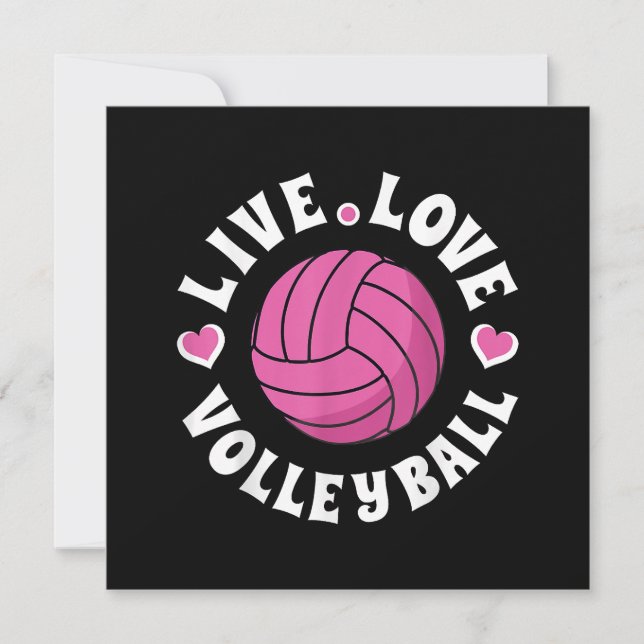 Carte De Remerciements Live Love Volleyball Pour Femmes Filles Volleyball (Devant)