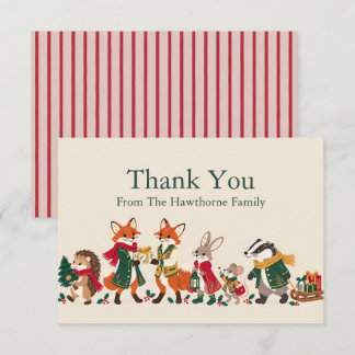 Carte De Remerciements Livre de contes personnalisé Noël en forêt de bois