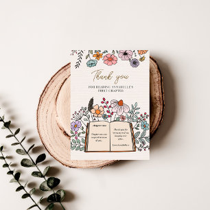 Carte De Remerciements Livre de Fleur Sauvage Thème Premier Chapitre Anni
