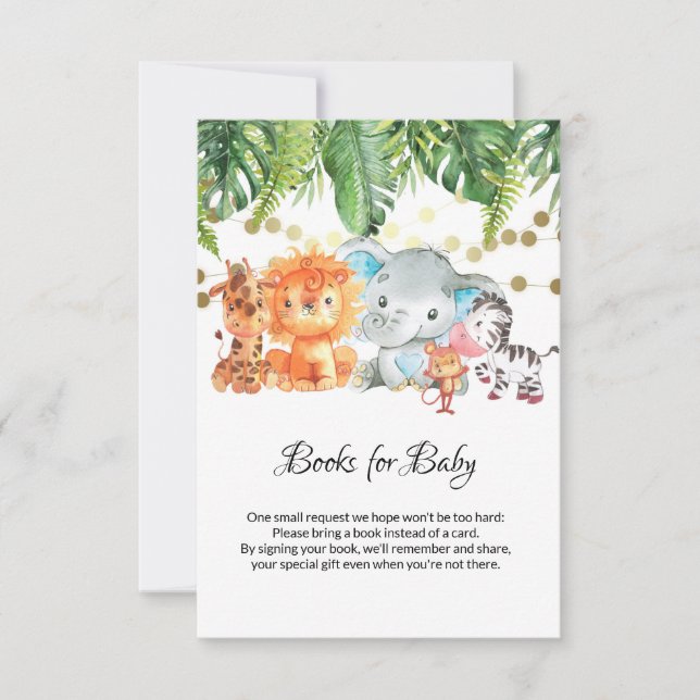 Carte De Remerciements Livres de Baby shower Jungle pour Baby Card (Devant)