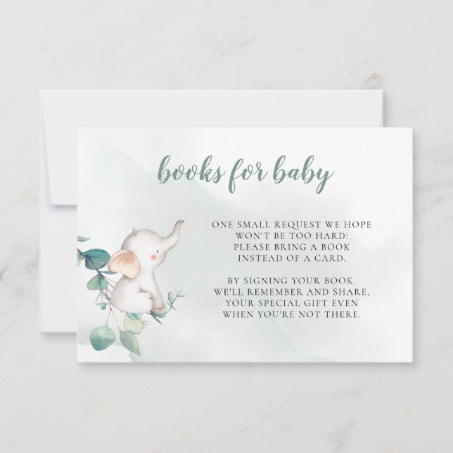 Carte De Remerciements Livres pour Baby Enfermer Card Baby Elephant (Devant)