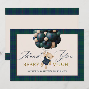 Carte De Remerciements livres pour baby shower ours en attente ballon Ted