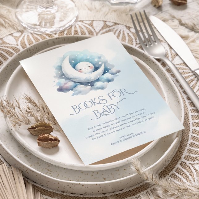 Carte De Remerciements Livres Pour Bébé Élégante Typographie Crescent Moo (Créateur téléchargé)