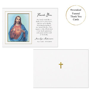 Carte De Remerciements L'obsèques catholiques du Sacré-Cœur de Jésus