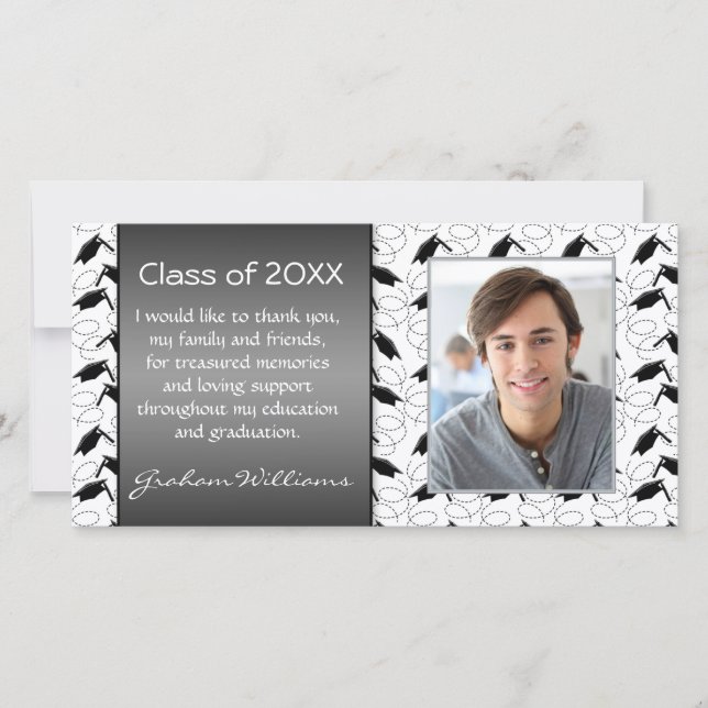 Carte De Remerciements L'obtention du diplôme de mortier vous remercient (Devant)