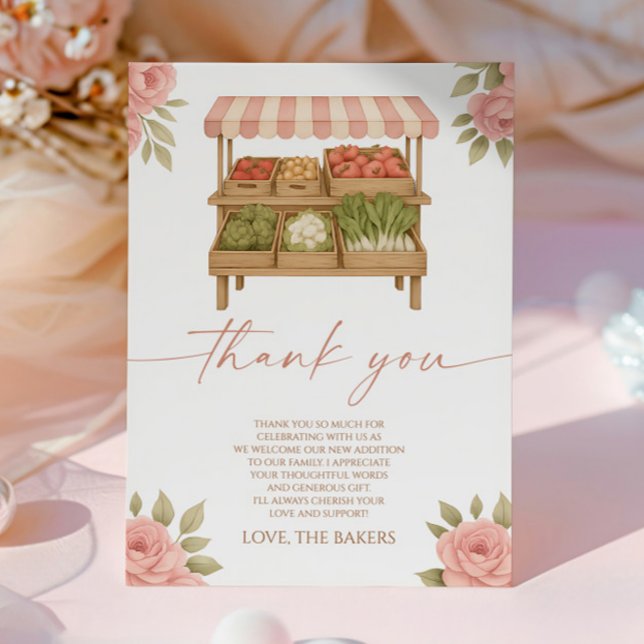 Carte De Remerciements Locally Grown Baby Farmer's Market Baby Shower (Créateur téléchargé)